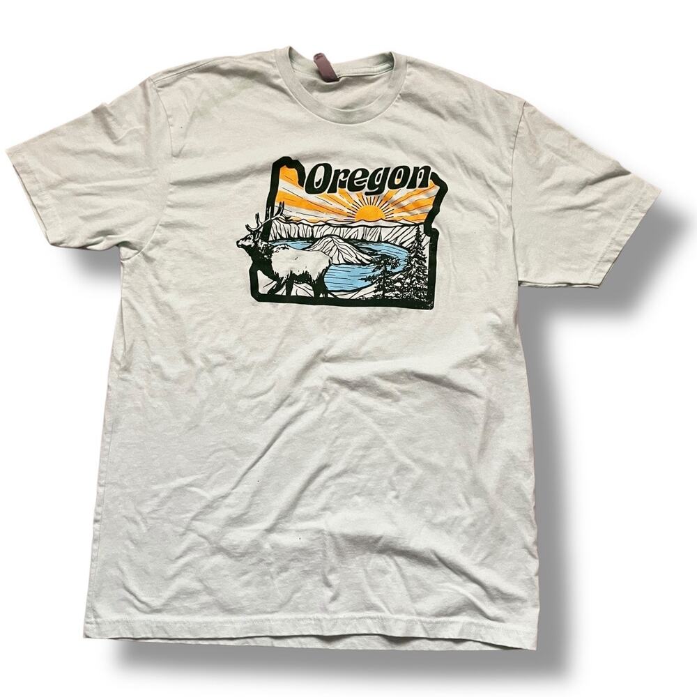 PNW Oregon Nature Graphic Tee XL by No Dinx – Elk Crater Lake